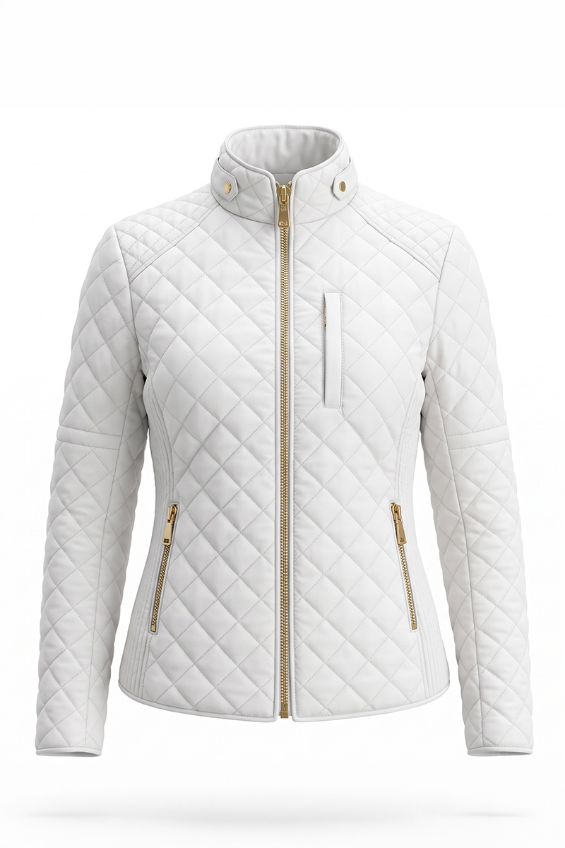 tepitud jope – valge tepitud jope – valge